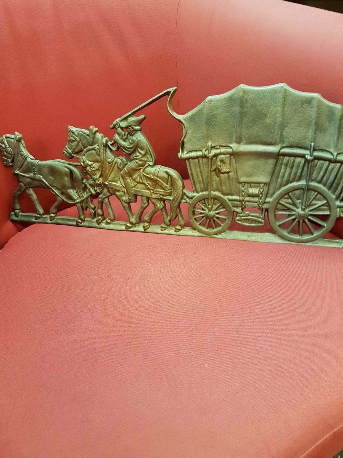 Decoratief gietijzeren paard en wagen, Ophalen of Verzenden