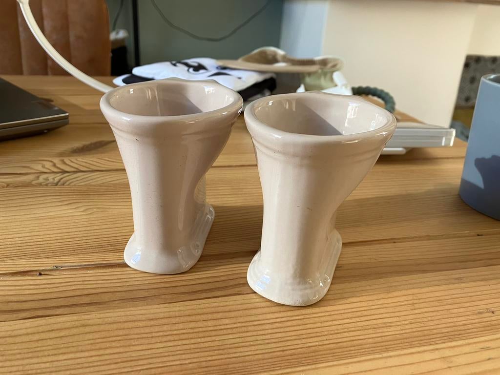 2x klein wc potje potjes aardewerk, Antiek en Kunst, Ophalen of Verzenden