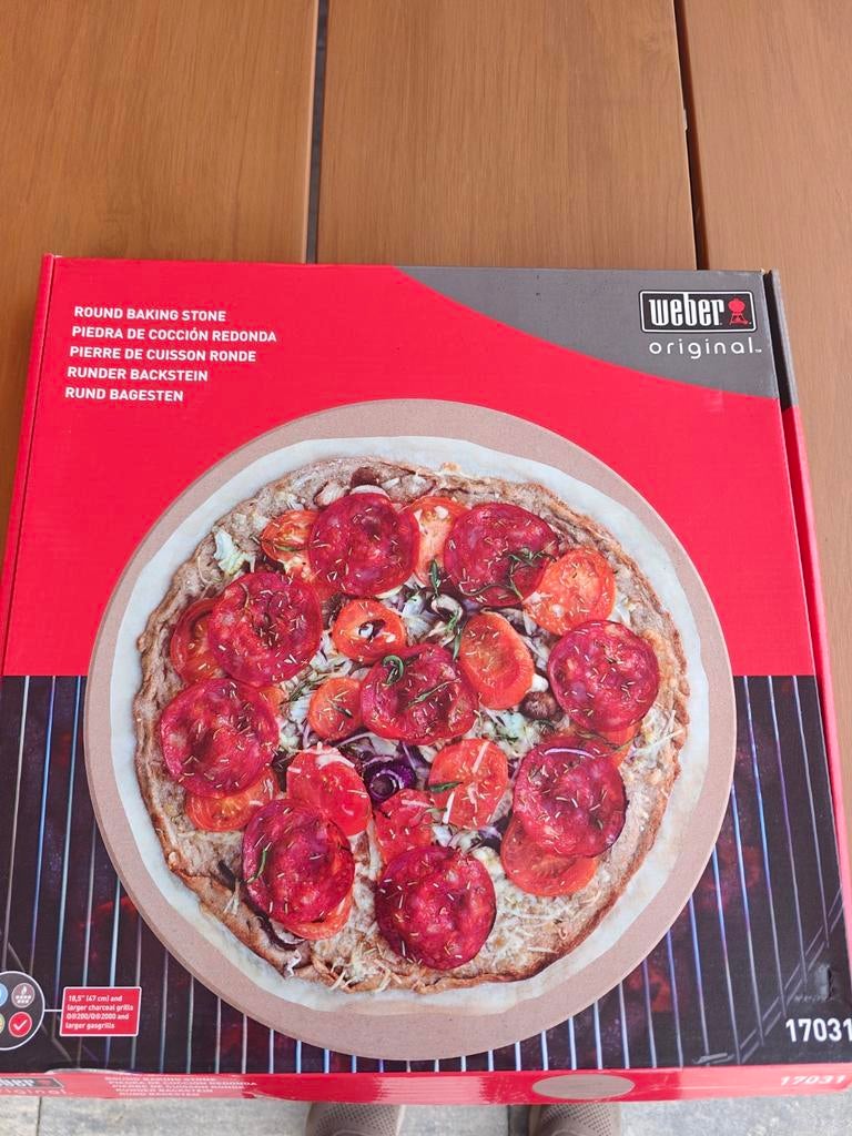 Weber Pizzasteen Rond  47 cm.  Nieuw in Doos, Ophalen of Verzenden, Nieuw, Weber