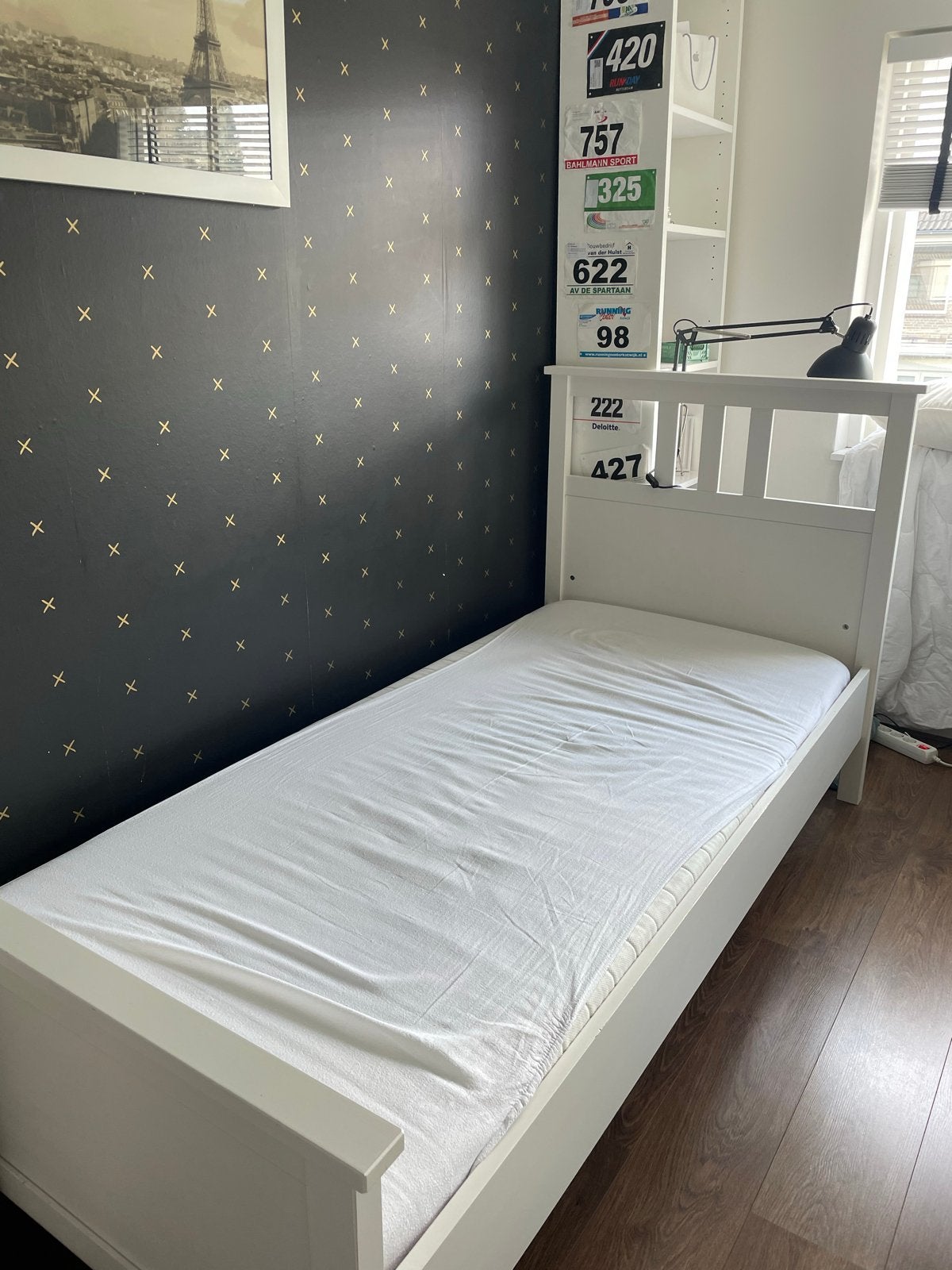 IKEA HEMNES eenpersoonsbed, Huis en Inrichting, Slaapkamer | Bedden, Ophalen, Gebruikt, 90 cm, Eenpersoons