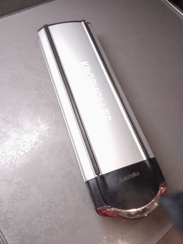 Gazelle Innergy fietsaccu Gold + oplader, Verzenden, Gebruikt