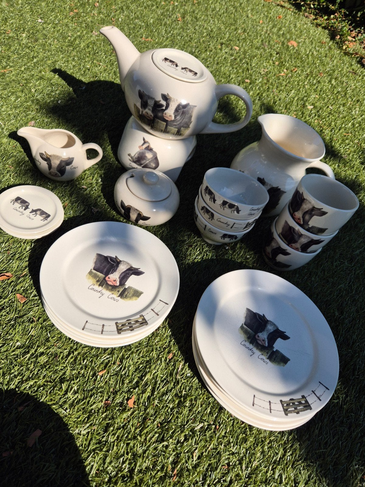 Compleet servies 'Country Cow' van Jet by Ter Steege, Gebruikt, Keramiek, Landelijk/Boerenbont, Ophalen of Verzenden