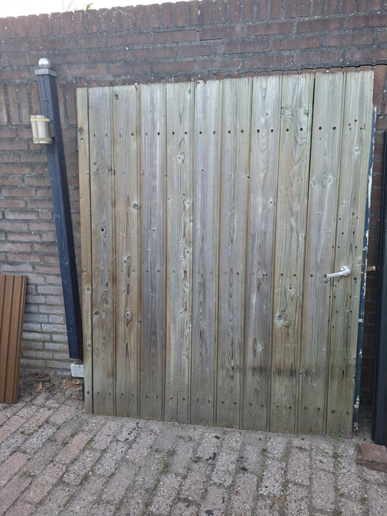 Houten tuinpoort, Ophalen, Met poort, Gebruikt, Tuinhek