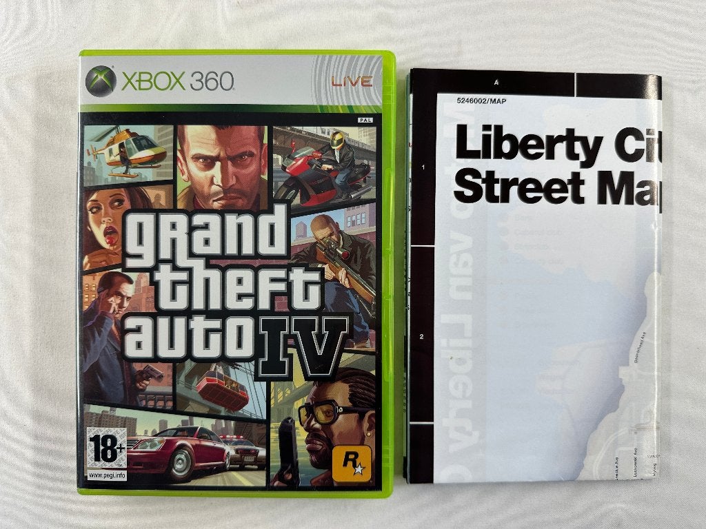 GTA 4 - Grand Theft Auto IV + poster Xbox 360, Avontuur en Actie, Online, Gebruikt, Vanaf 18 jaar