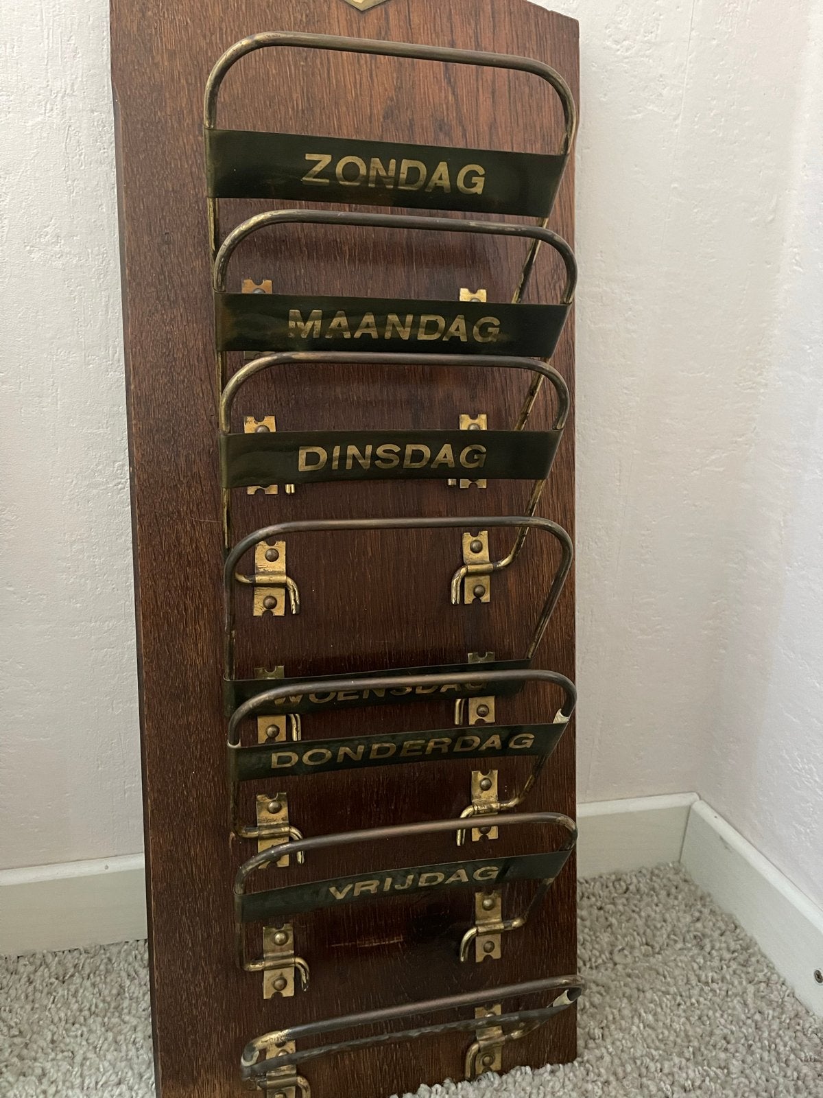 Vintage houten brievenhouder, Ophalen