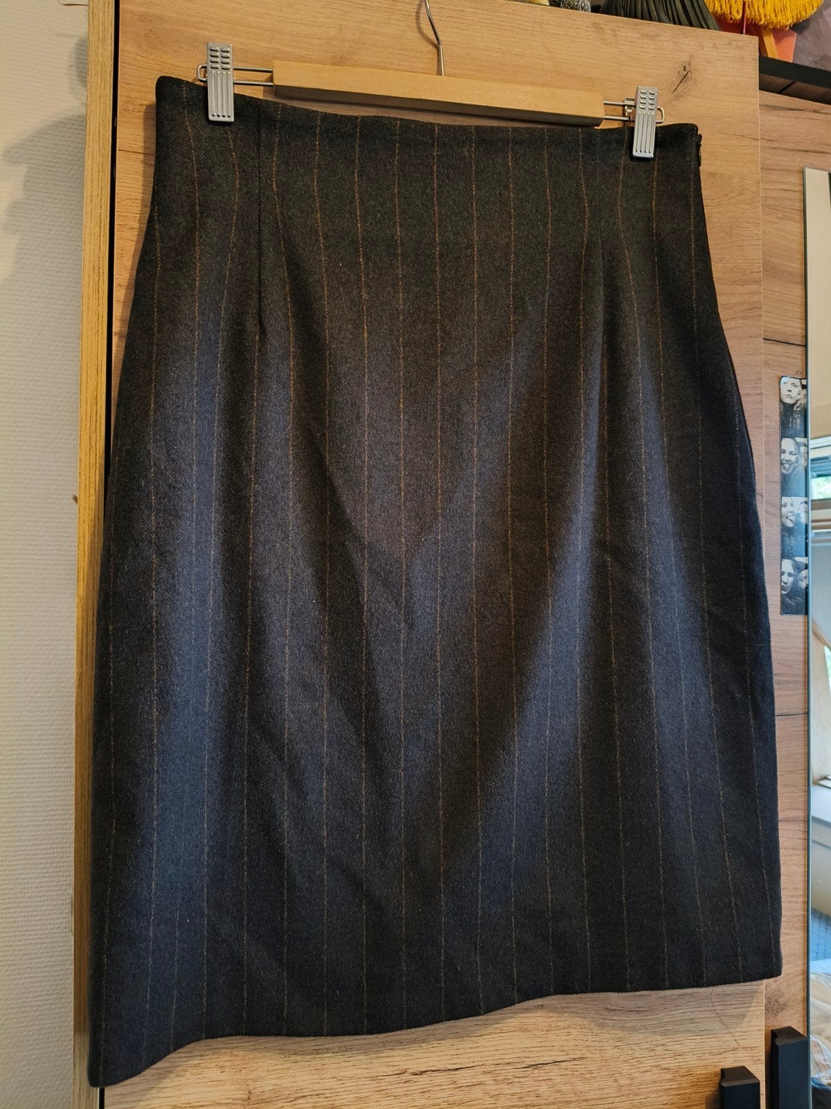 Annette Görtz Donkergrijze Pinstripe Midi Kokerrok, Kleding | Dames, Annette görtz, Ophalen of Verzenden, Maat 38/40 (M)