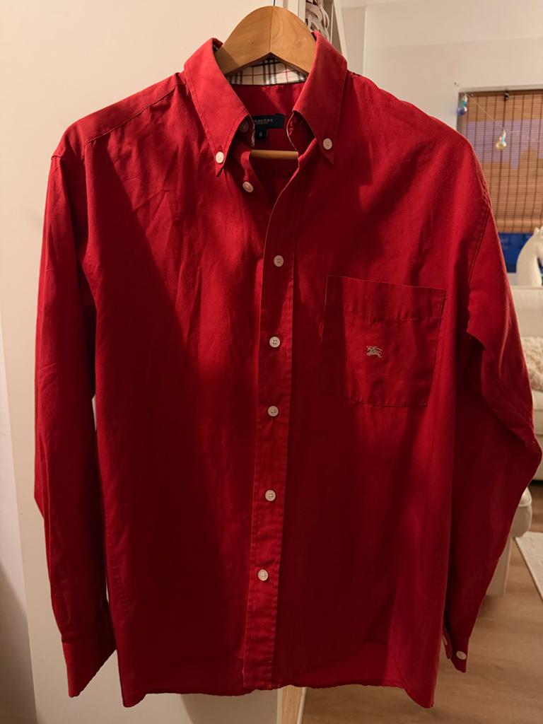 Burberry London Heren Overhemd Rood Maat S, Ophalen of Verzenden, Zo goed als nieuw, Rood, Halswijdte 38 (S) of kleiner