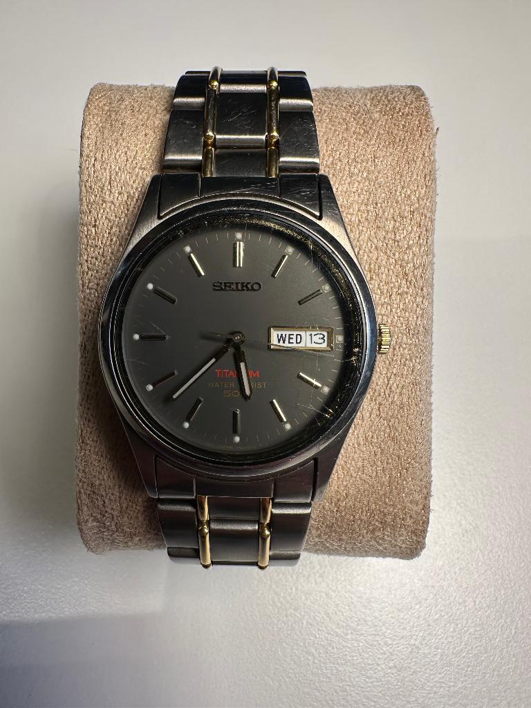 Seiko Titanium 7N43-9069 A4 herenhorloge, Sieraden, Tassen en Uiterlijk, Horloges | Heren, Gebruikt, Verzenden, Polshorloge, Overige materialen
