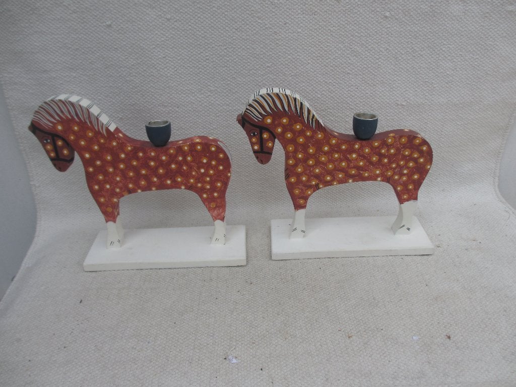 Diverse Vintage Scandinavische houten kandelaars, Gebruikt, Overige kleuren, Ophalen of Verzenden, Hout