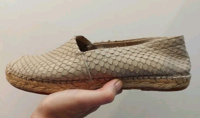 ZGAN Fred de la Bretoniere Snake Loafers instappers 38 Beige, Fred de la Bretoniere, Verzenden, Zo goed als nieuw, Instappers