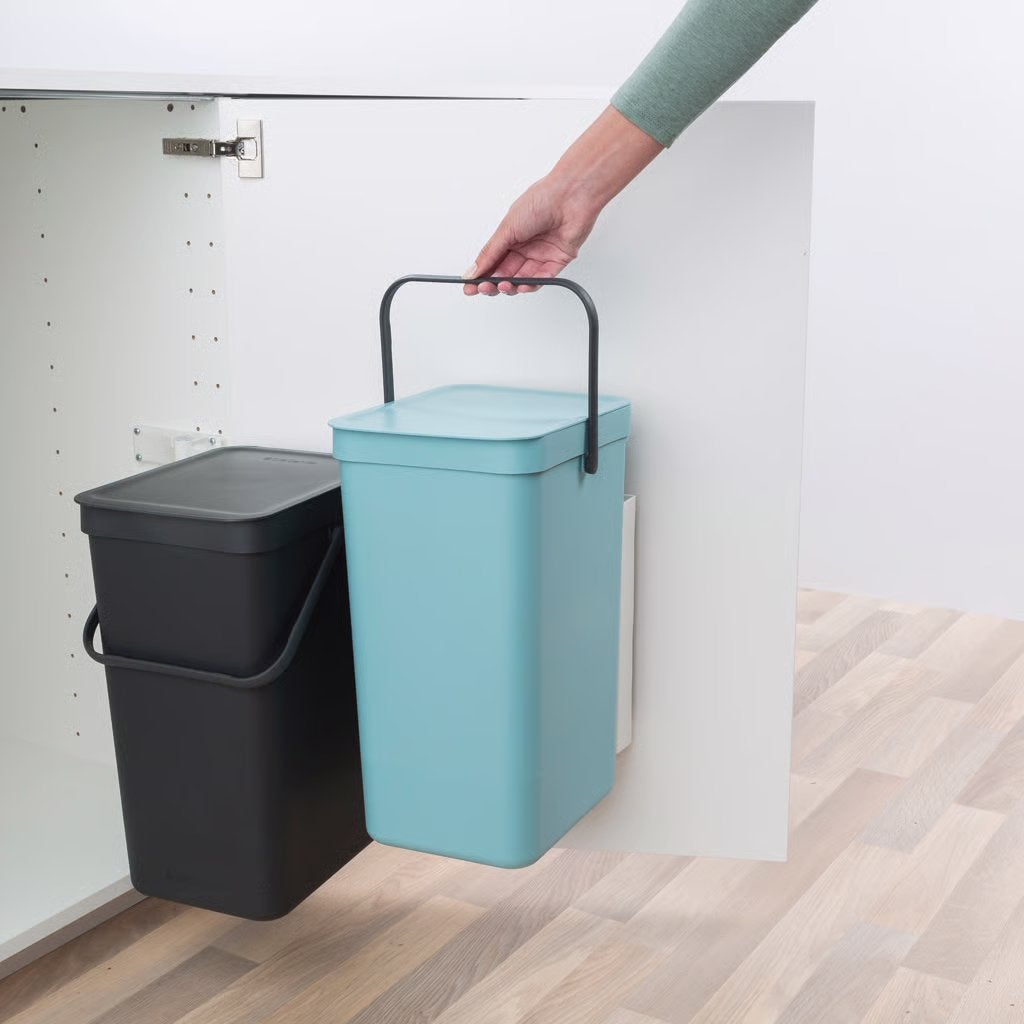 Brabantia prullenbakken met opvangsysteem, Huis en Inrichting, 30 tot 40 liter, Ophalen, Gebruikt, Kunststof