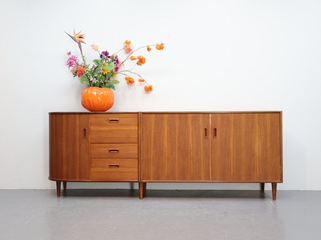 Vintage teak dressoir Formule Kemkes jaren 60, Gebruikt, Kemkes, Teakhout, 200 cm of meer