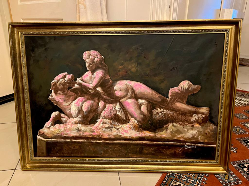 Prachtige groot olieverf schilderij, Ophalen of Verzenden
