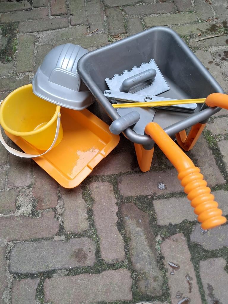 Complete ecoiffier speelset metselaar - gereedschap, Ophalen, Gebruikt