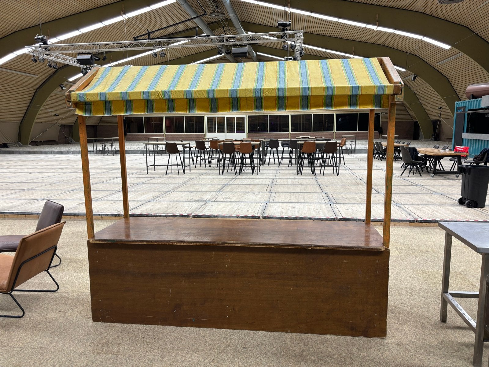 Marktkraam met gestreept dak - 250x80x220cm, Ophalen, Gebruikt