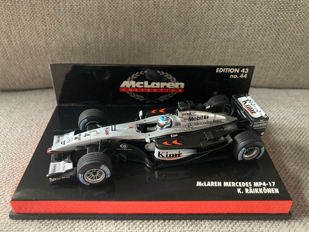✅ Kimi Räikkönen 2002 - 2003 1:43 Mclaren Mercedes MP4-17 F1, Ophalen of Verzenden, Nieuw, Formule 1