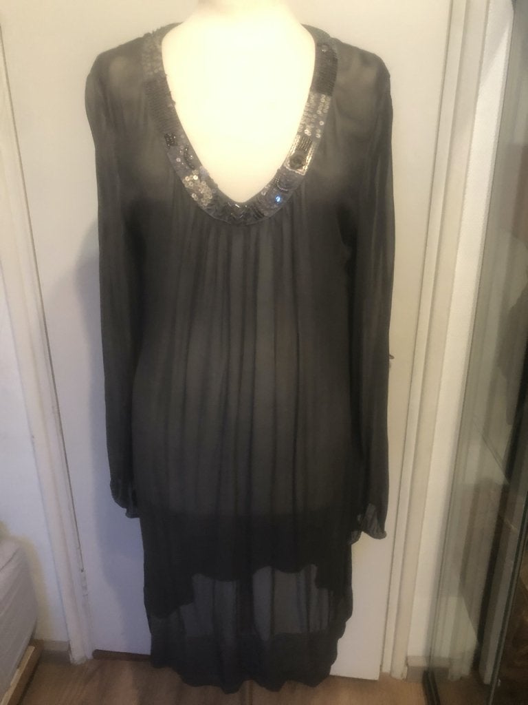 SUMMUM WOMAN NIEUWE JURK maat 36 grijs met pailletten, Ophalen of Verzenden, Zo goed als nieuw, Knielengte, Maat 36 (S)