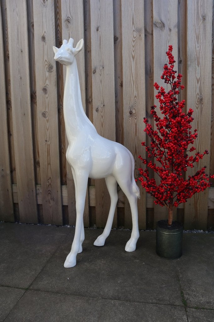 Giraffe Beeld Wit 100 cm | tuinbeeld & woondecoratie, Huis en Inrichting, -, -, Nieuw, Kunststof