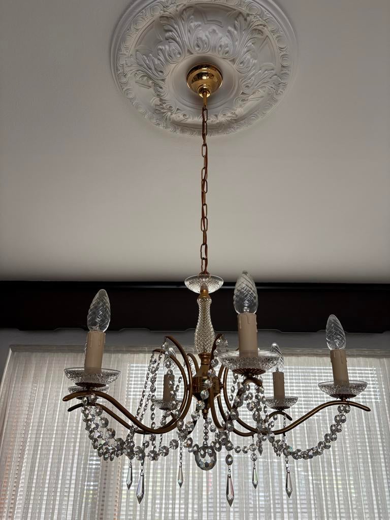 Kroonluchter Queen Ann style, Ophalen, Zo goed als nieuw, Glas, Klassiek