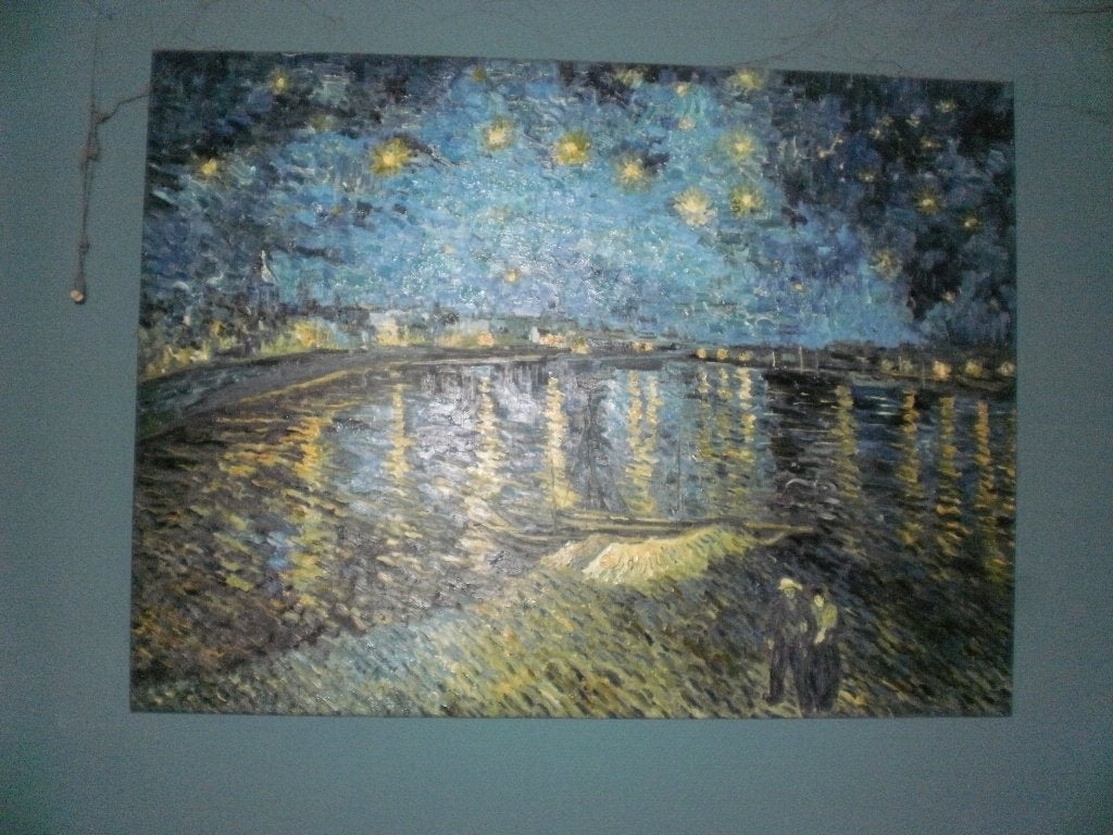 schilderij de sterren nacht vincent van gogh, Ophalen, Handgeschilderd, Maritiem / water