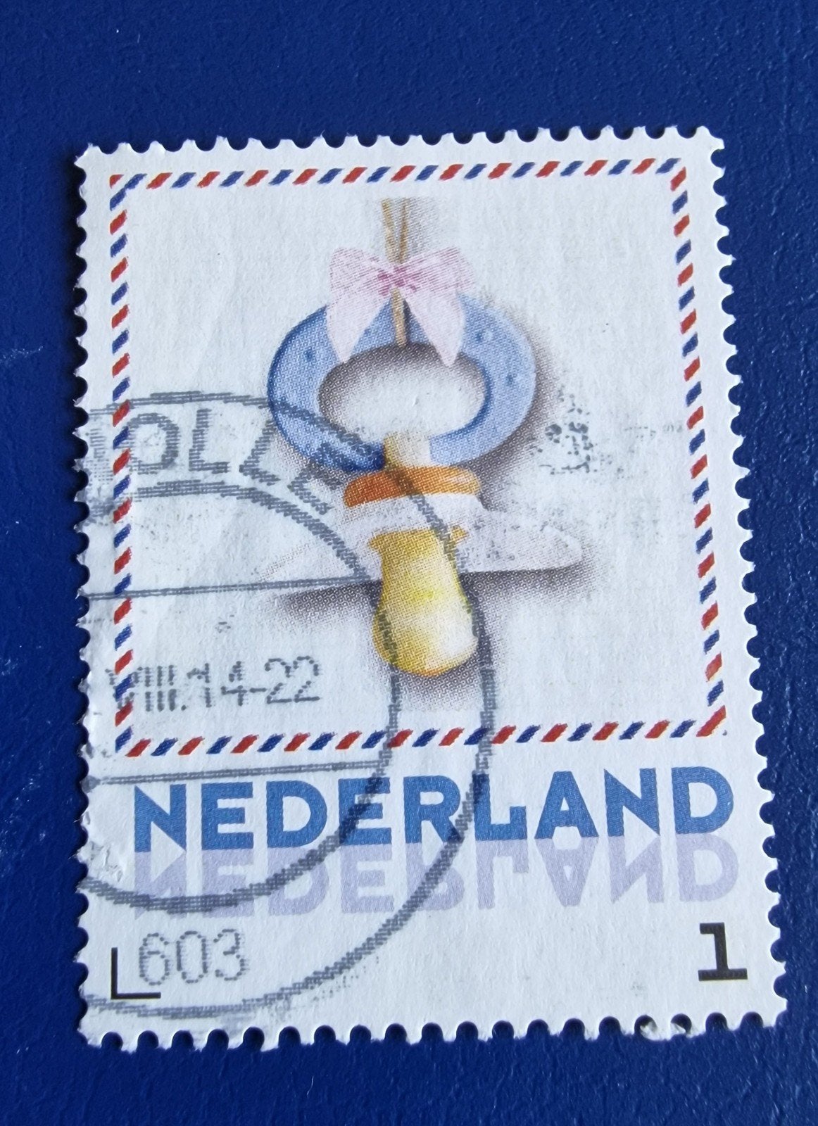 kv1289 persoonlijke postzegel met rammelaar en speen, Ophalen of Verzenden, Na 1940, Gestempeld
