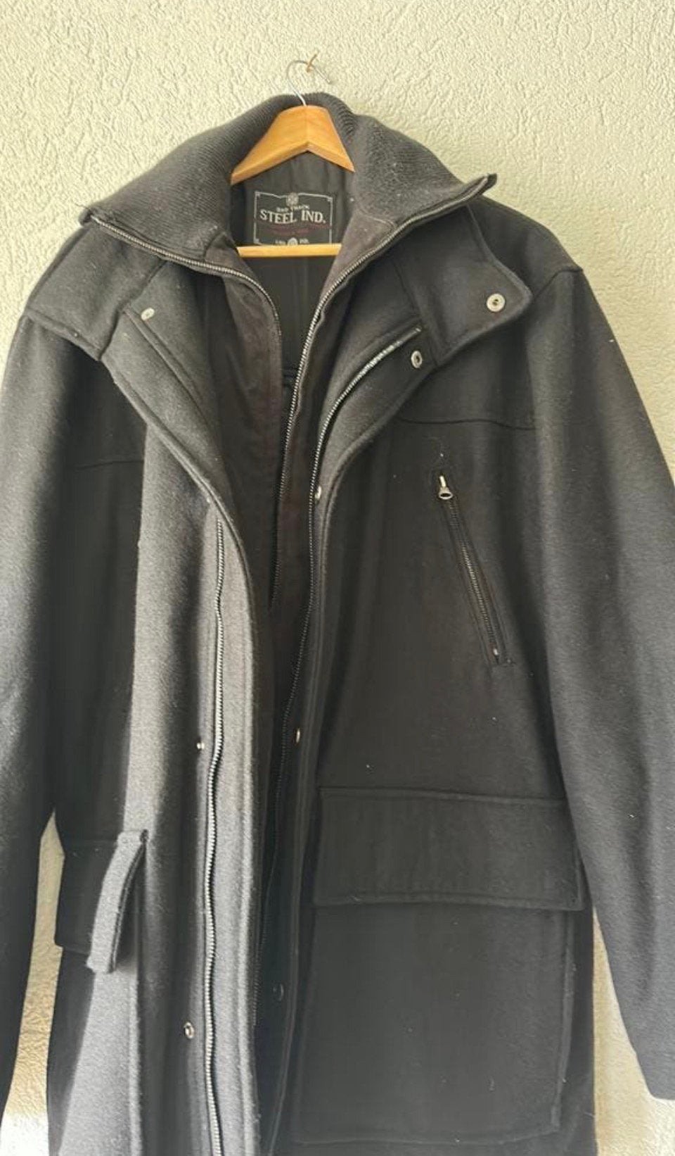 Dikke winterjas met dubbele kraag kan er af., Ophalen of Verzenden, Gedragen, Maat 56/58 (XL), Zwart