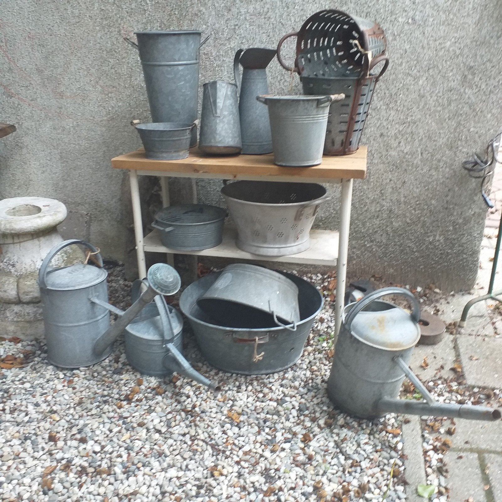 teil , gieter, emmer , vaas  van zink v.a 10,- per stuk, Ophalen, Minder dan 30 cm, Rond, Balkon
