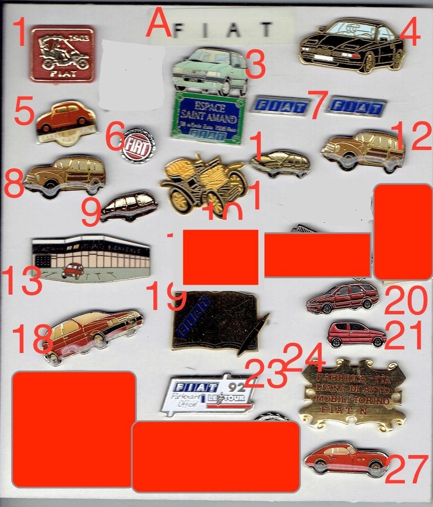 Diverse pins van FIAT, Ophalen of Verzenden, Gebruikt, Overige onderwerpen
