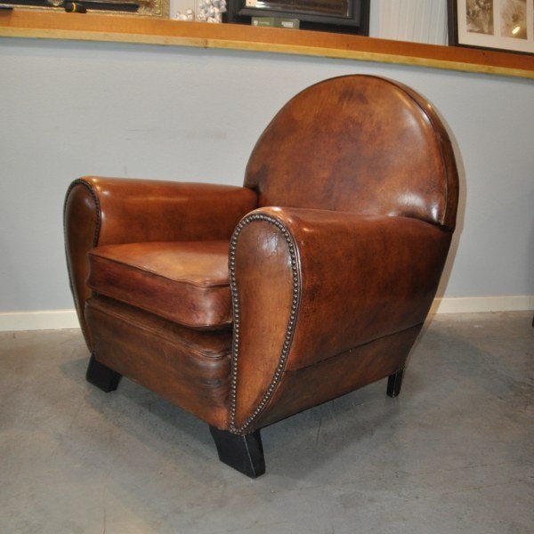 AD schaapsleren fauteuil, Antiek en Kunst, Ophalen of Verzenden