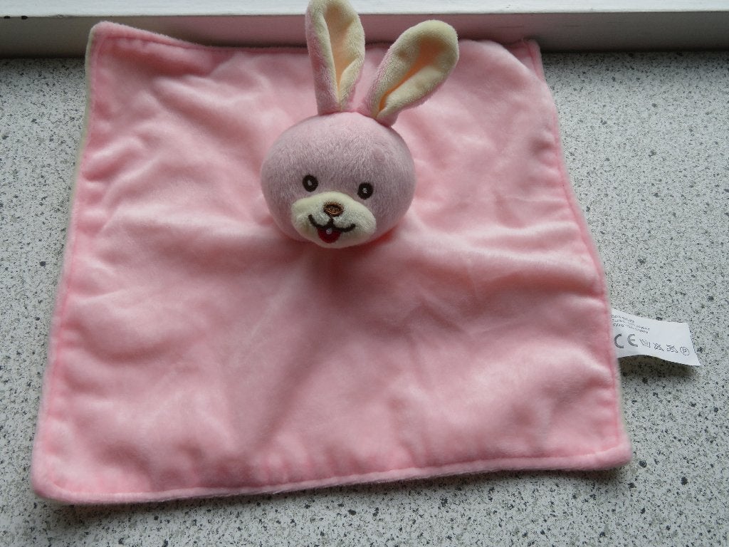 Knuffeldoek konijn of konijntje van Wibra? roze crème, Konijn, Ophalen of Verzenden, Zo goed als nieuw, Met label