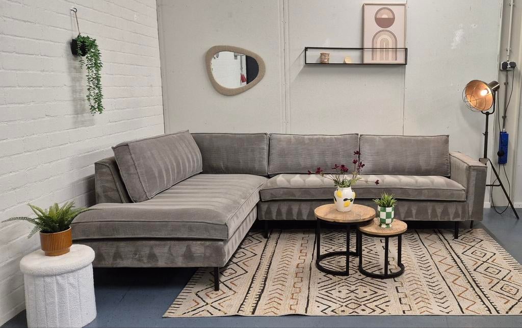 GRATIS LEVERING Hoekbank WOOOD grijs 280x200 || GEREINIGD, Huis en Inrichting, Ophalen, 250 tot 300 cm, ., WOOOD