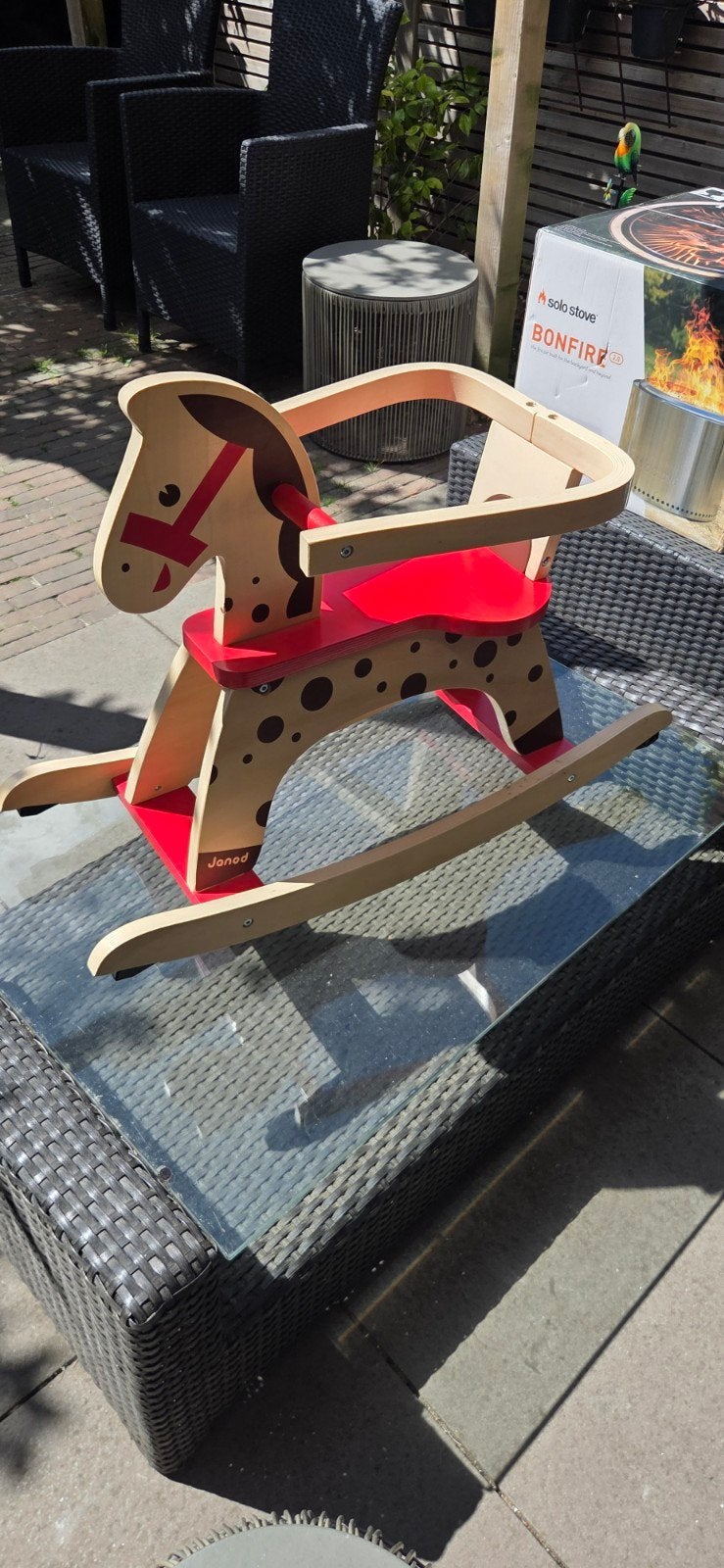Janod Houten Schommelpaard - Zo goed als nieuw, Ophalen, Zo goed als nieuw, Jongen of Meisje