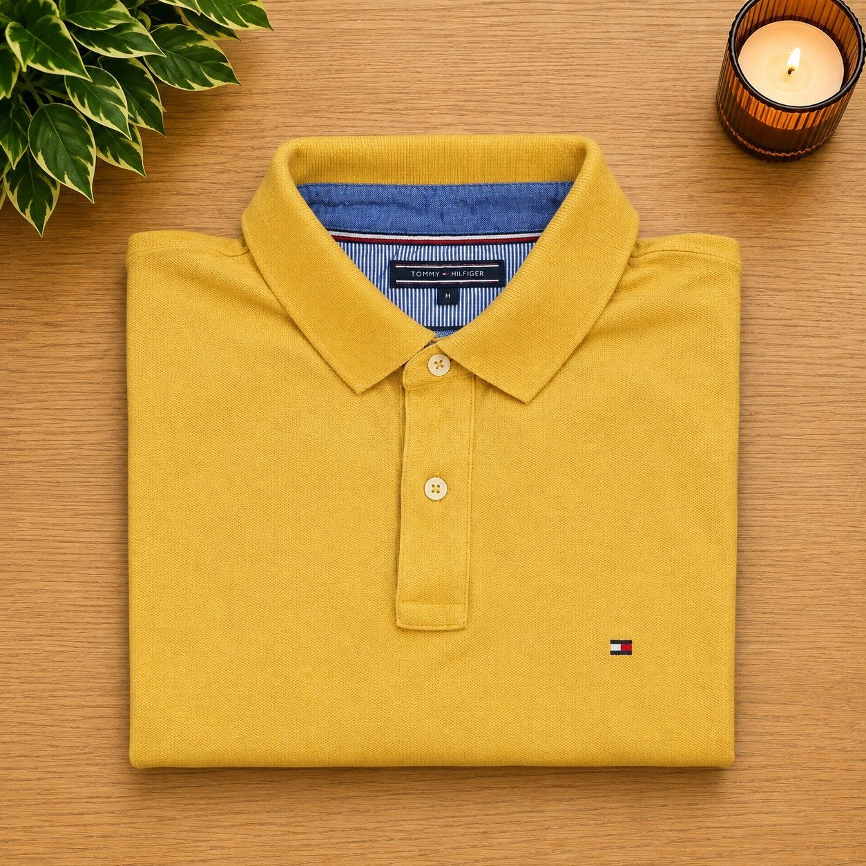 Tommy Hilfiger Polo Shirt - Geel - Maat L, Kleding | Heren, Polo's, Maat 52/54 (L), Verzenden, Geel, Tommy Hilfiger
