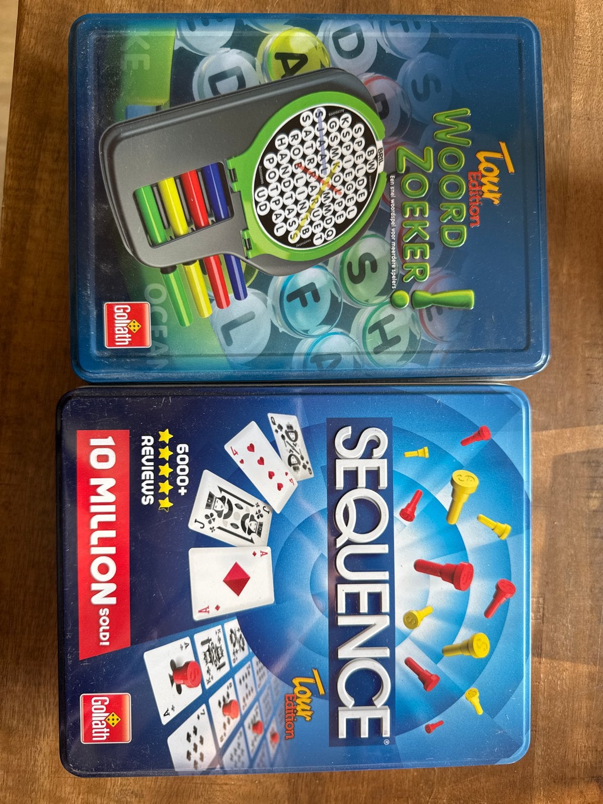 Reis bordspellen Woordzoeker & Sequence, Drie of vier spelers, Ophalen of Verzenden, Gebruikt, Reisspel