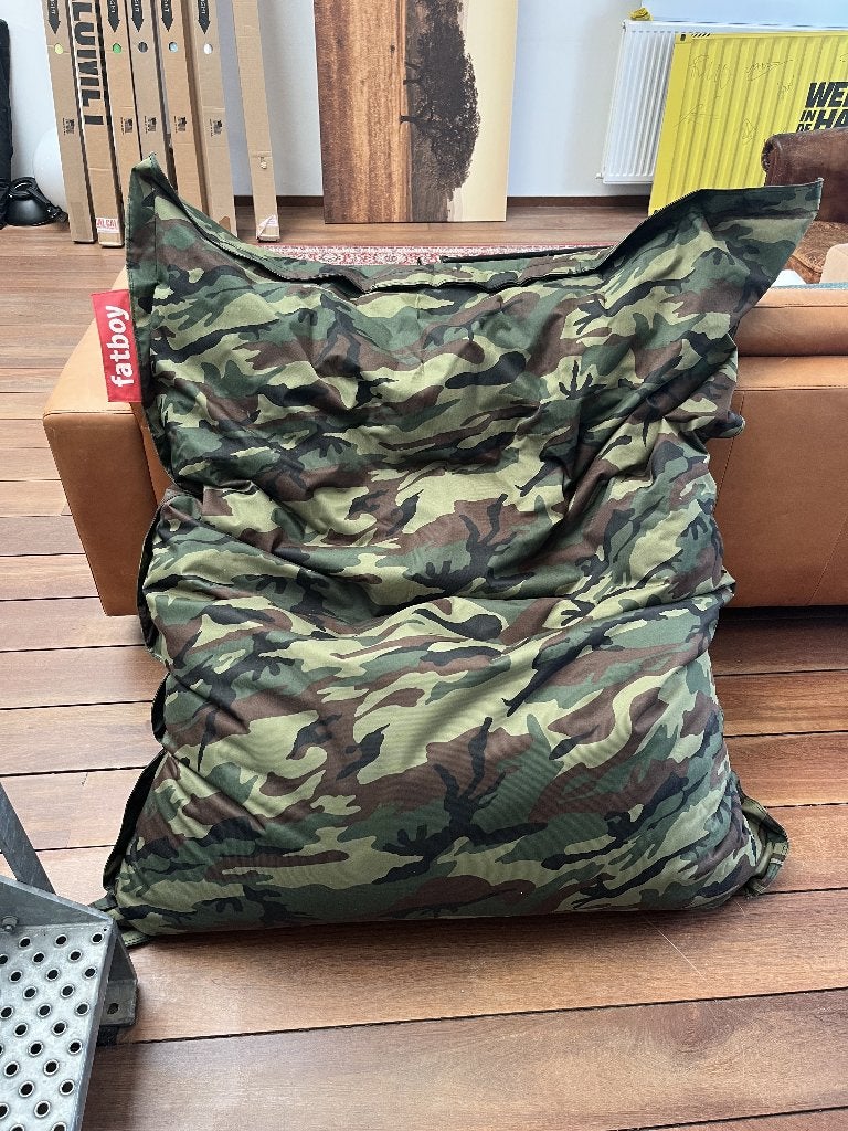 Fatboy zitzak camo, Huis en Inrichting, Zitzakken, Ophalen, Gebruikt, Groen, Zitzak