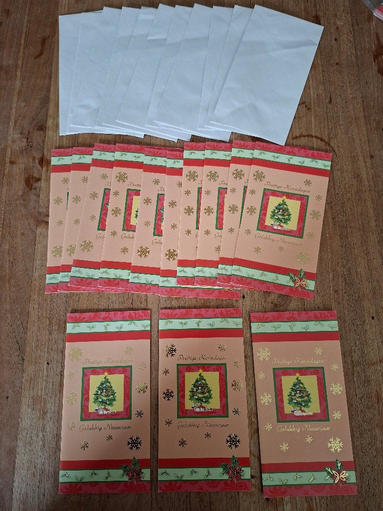 Dertien kerstkaarten met 11 bijpassende enveloppen, Diversen, Ophalen of Verzenden, Nieuw