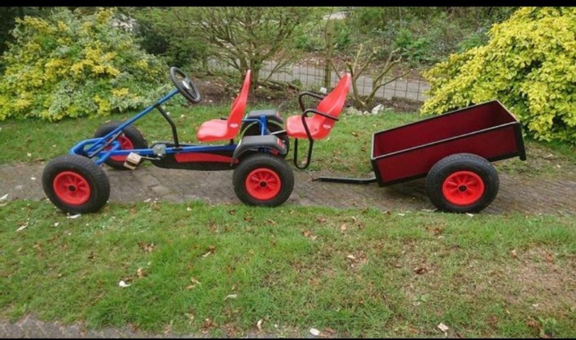Berg skelter met duozit en aanhanger, Kinderen en Baby's, Speelgoed | Buiten | Skelters, Ophalen, Gebruikt, Berg, Duozit