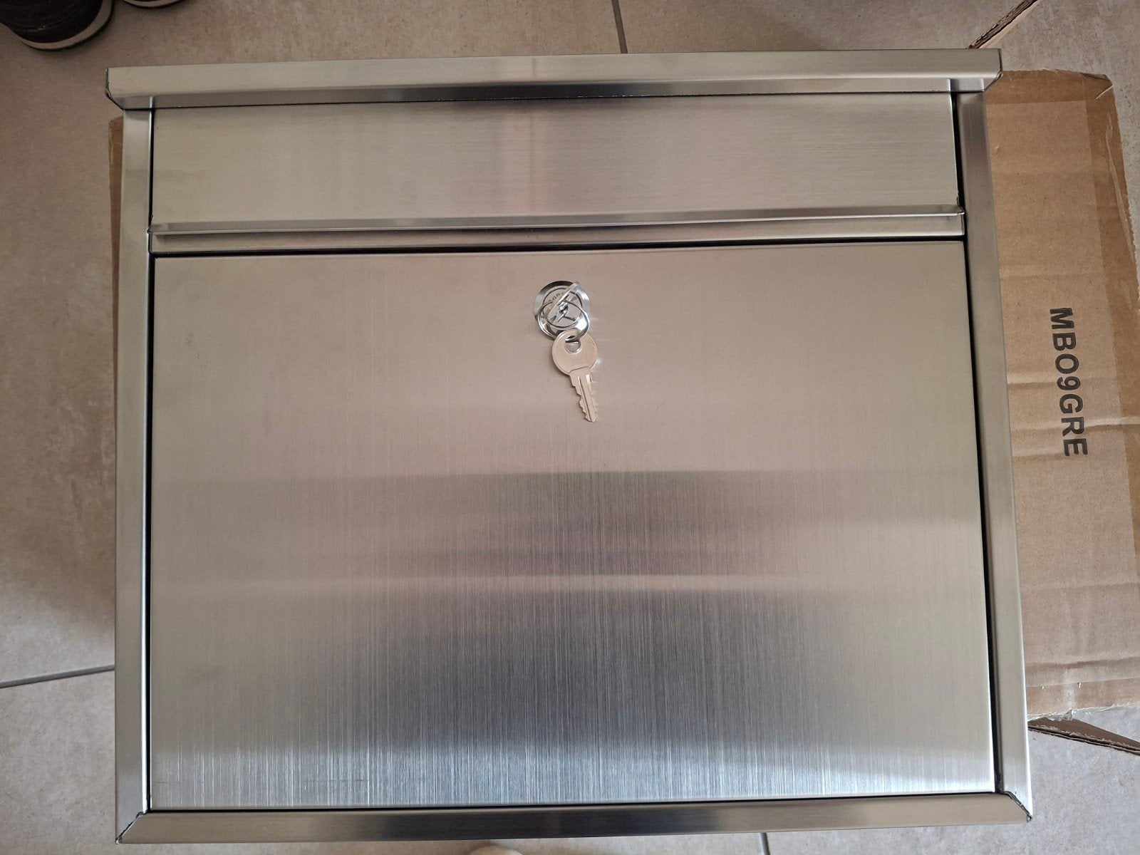 Nieuwe brievenbus zilverkleurig, Ophalen, Nieuw, Rvs, Brievenbusklep