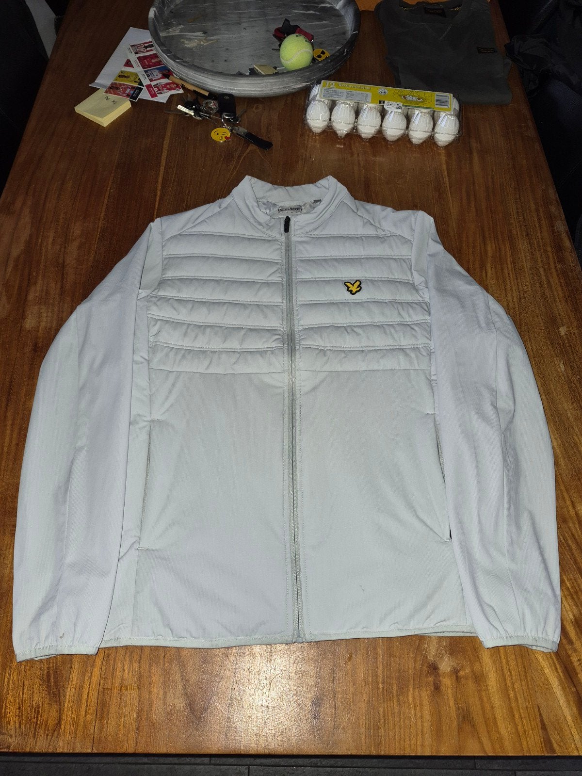 Lyle & Scott Heren Zomerjas Light Grijs Maat L, Maat 52/54 (L), Ophalen of Verzenden, Zo goed als nieuw, Lyle & Scott