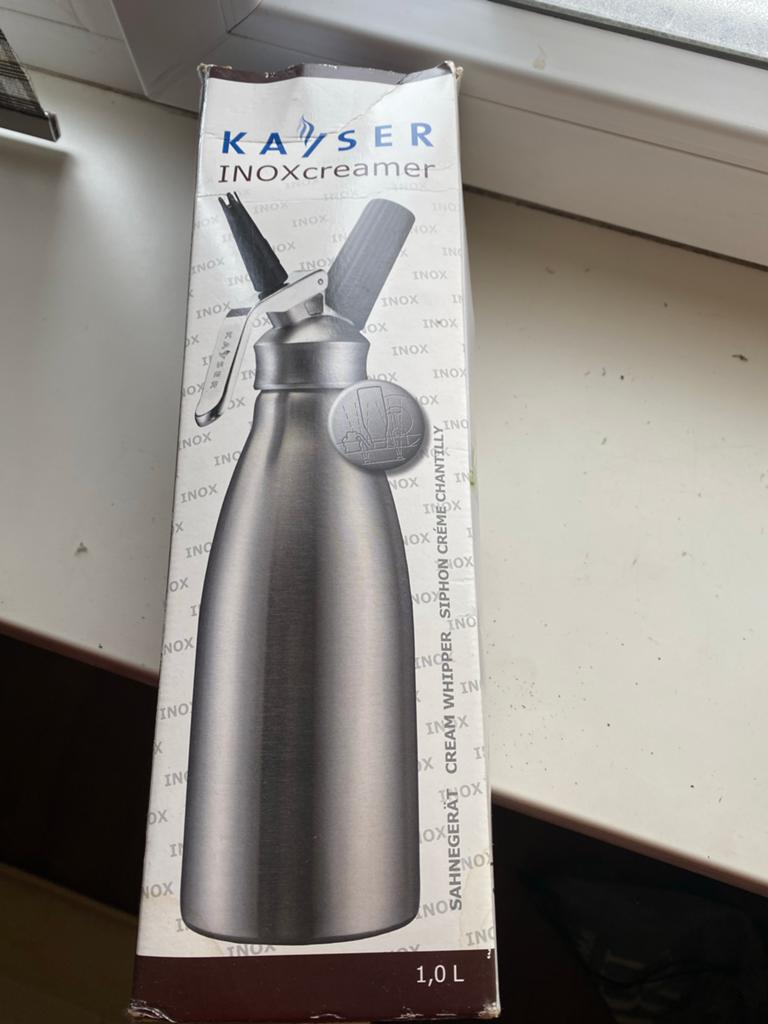 Kayser INOXcreamer 1.0L slagroomspuit RVS, Overige typen, Zilver, Ophalen of Verzenden, Zo goed als nieuw