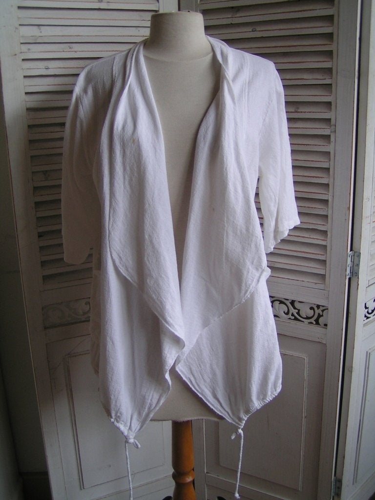 katoenlinnen blouse maat L nr DD 344, Ophalen of Verzenden, Zo goed als nieuw, Maat 38/40 (M), Wit