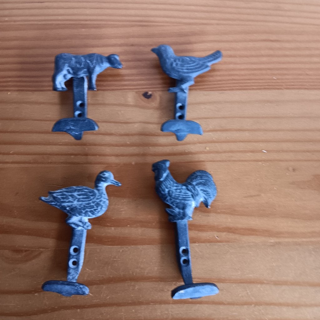 Gietijzeren haken set - Boerderijdieren, Ophalen of Verzenden, Gebruikt