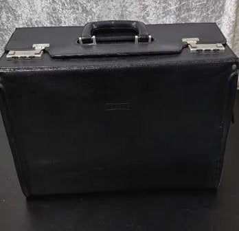 Stevige leren pilotenkoffer van topmerk Texier, Gebruikt, Slot, Ophalen of Verzenden, Minder dan 35 cm