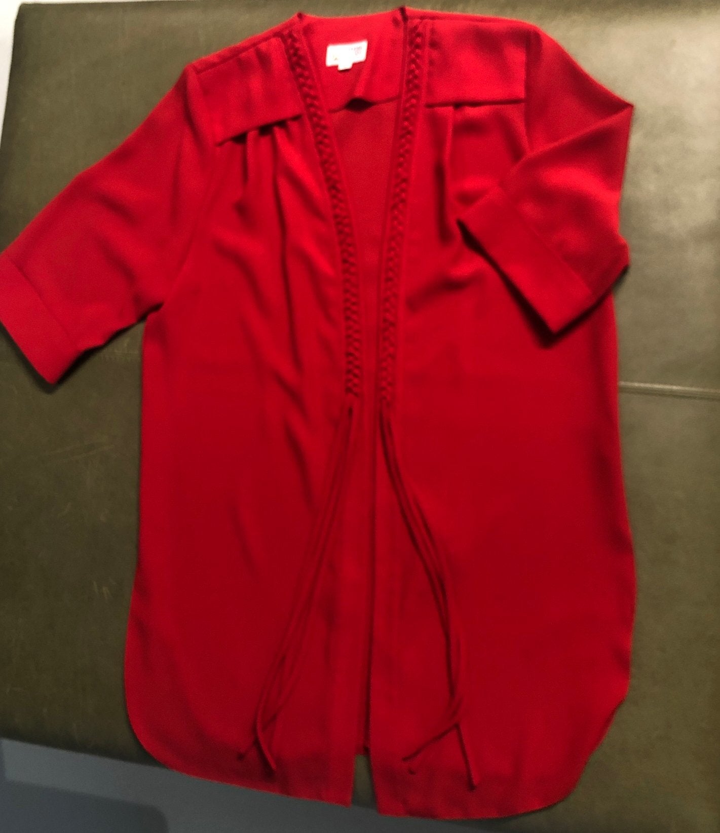 EDGAR VOS, openvallende middellange blouse, maat M/L, Ophalen of Verzenden, Zo goed als nieuw, Maat 38/40 (M), Rood