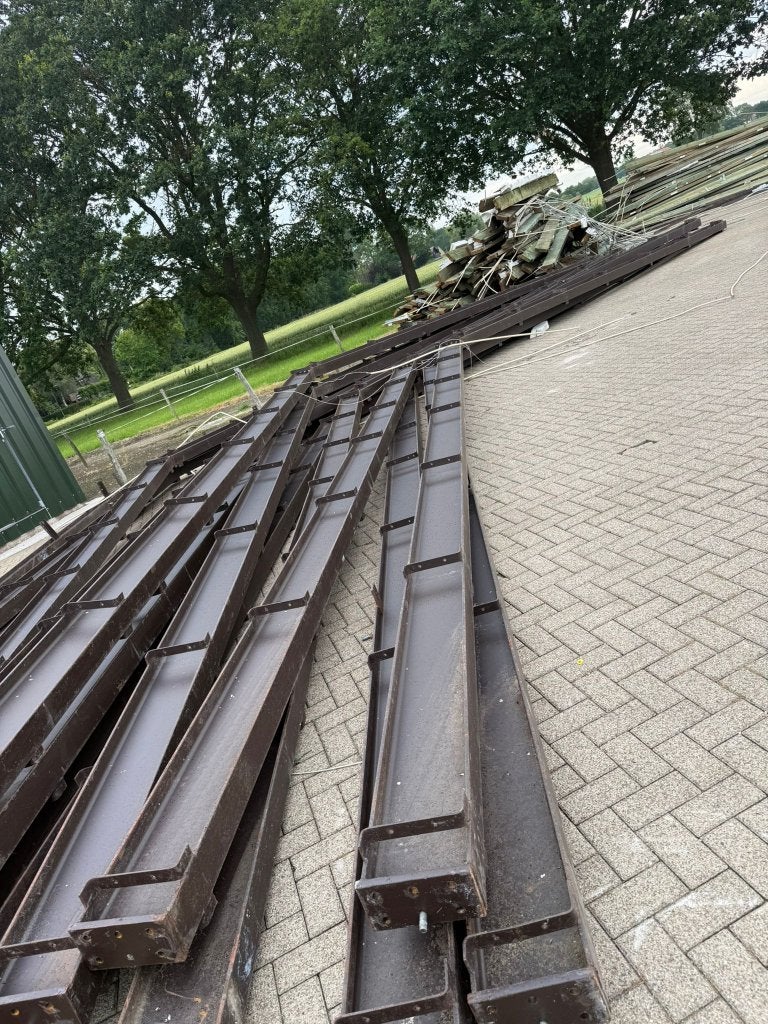3x Gebruikte Schuurconstructie spanten en staanders, Ophalen, Gebruikt, IJzer