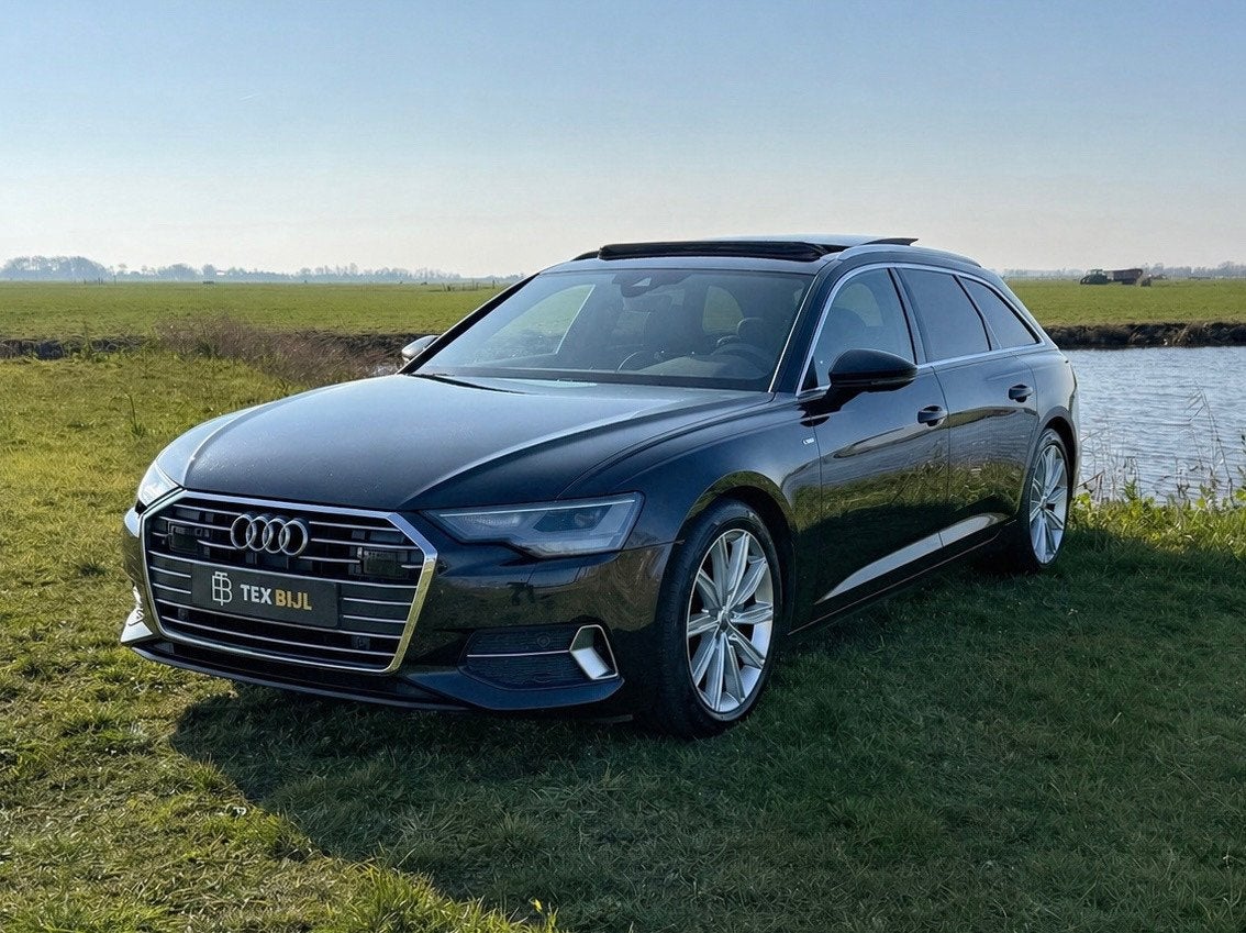 Audi A6 Avant 40 TDI S-Line|Pano|Trekh.|Leder|ETC,, Auto's, Gebruikt, 2000 kg, Zwart, Leder