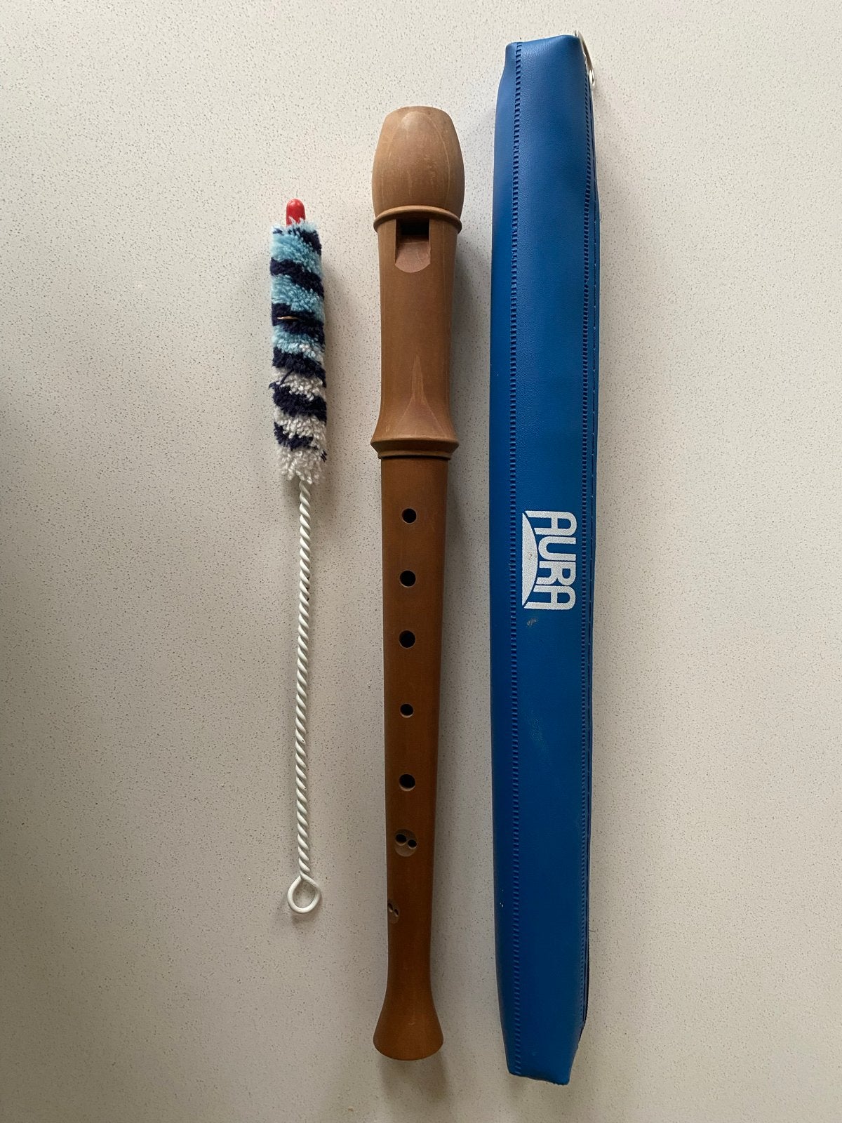 Aura blokfluit dubbelboring met hoes en wisser, Muziek en Instrumenten, Blaasinstrumenten | Blokfluiten, Ophalen of Verzenden