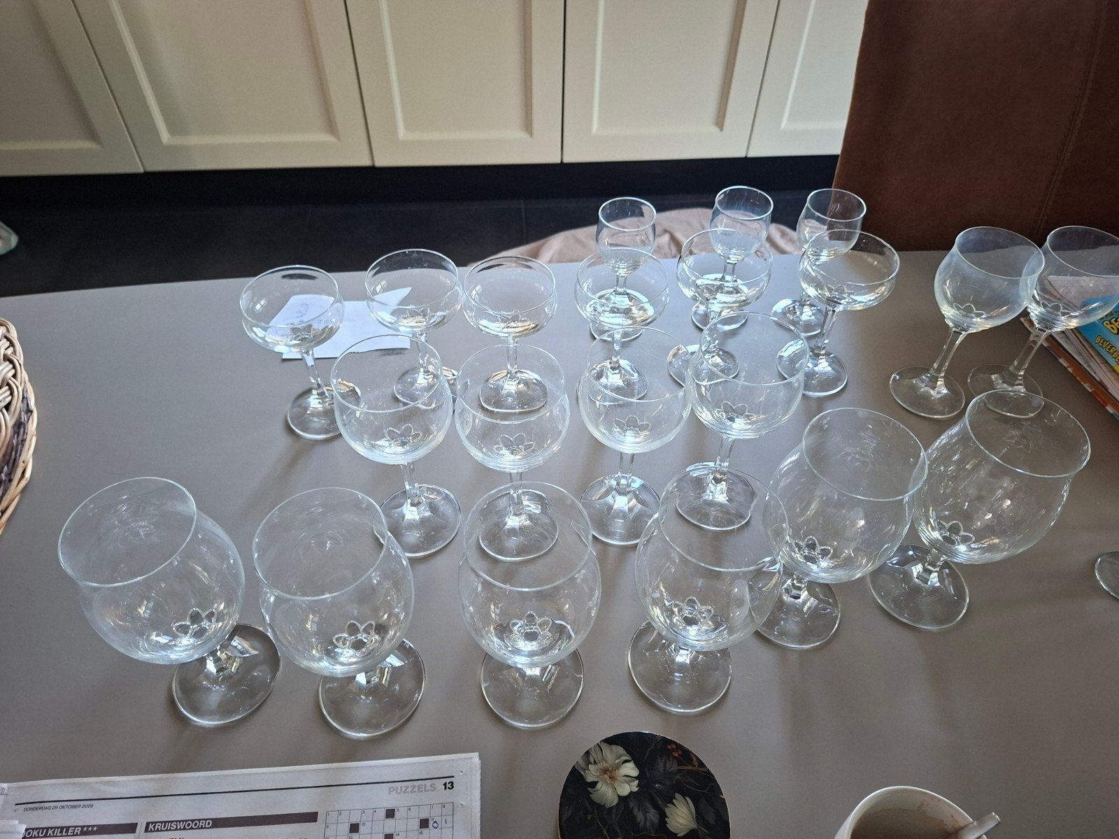 Diverse glazen: bier, wijn, advocaat, borrel, Ophalen, Gebruikt, Glas, Glas of Glazen