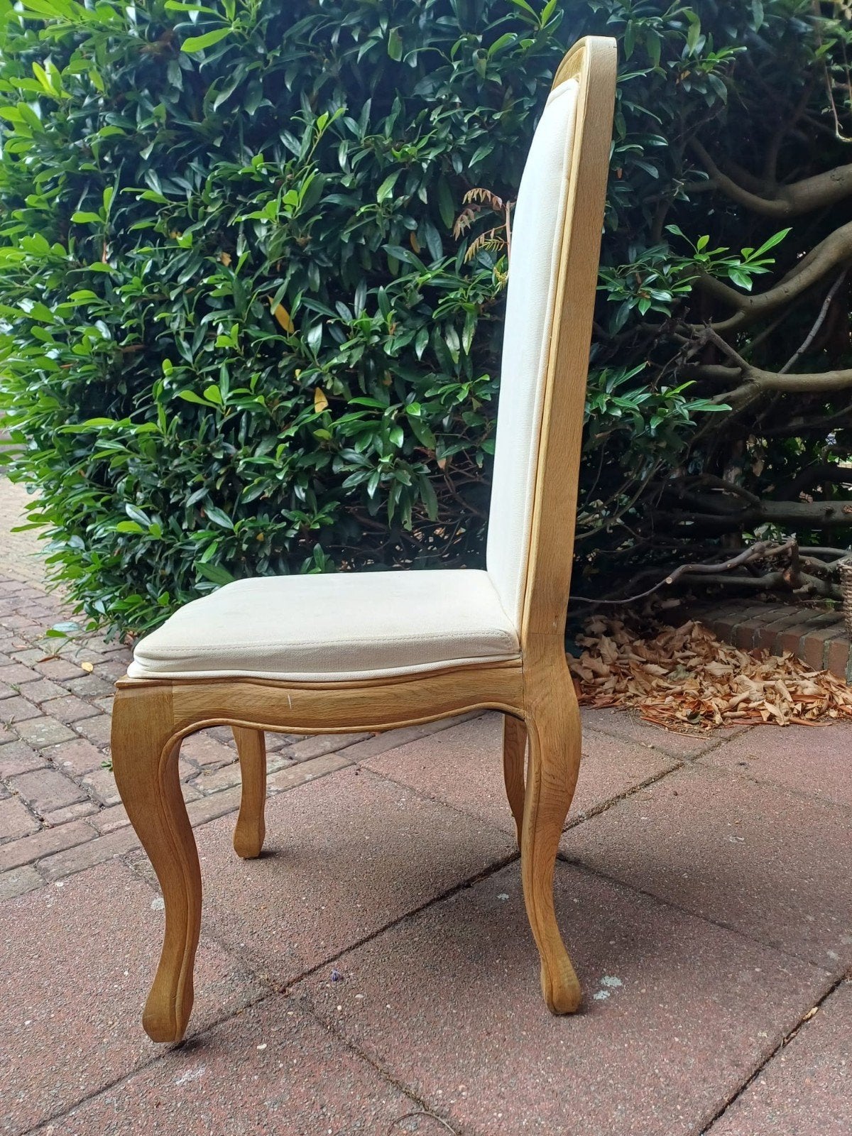 6 Barok eetkamerstoelen met crèmekleurige bekleding, Ophalen, Gebruikt, Overige kleuren, Stof