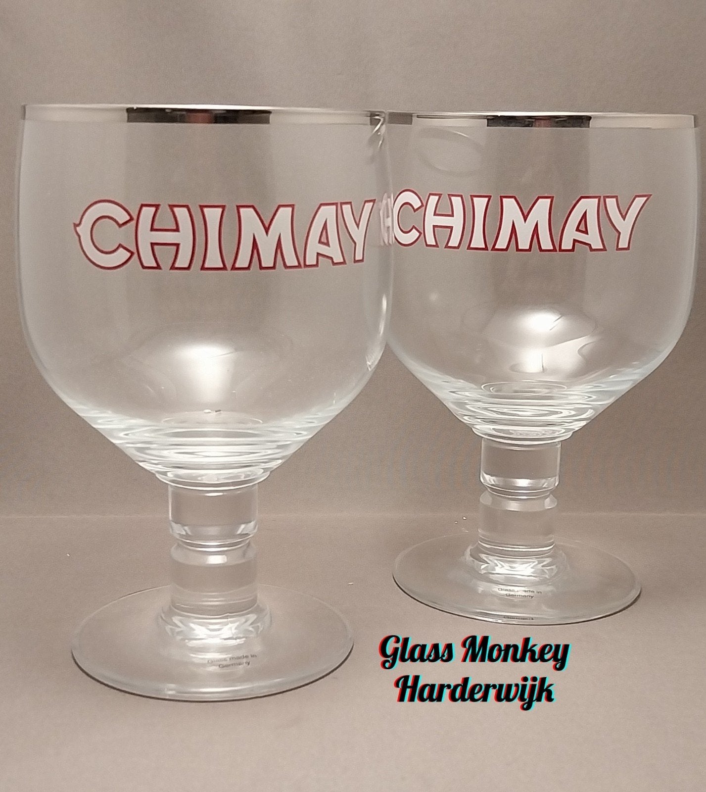 Chimay bierglazen. 33cl, Ophalen of Verzenden, Zo goed als nieuw, Glas of Glazen, Overige merken